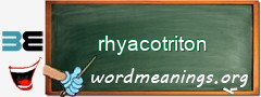 WordMeaning blackboard for rhyacotriton